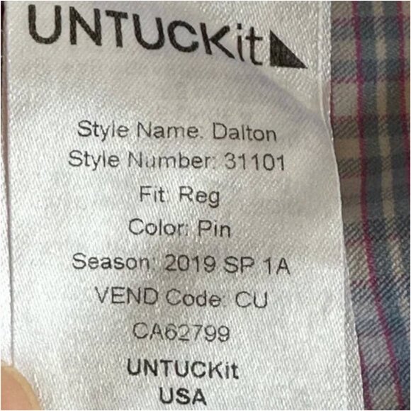 UNTUCKit Wrinkle-Free Performance Dalton Shirt Long Sleeve Button Down Large - Picture 6 of 7